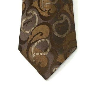 BCBG Attitude Mens Necktie TIE Beige Tan Paisley
